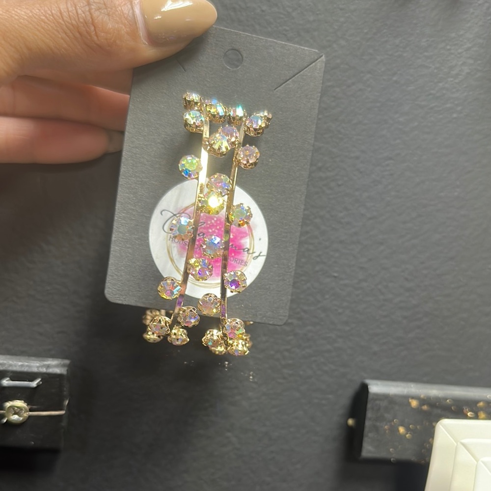 Sparkling Gold and Iridescent Earrings